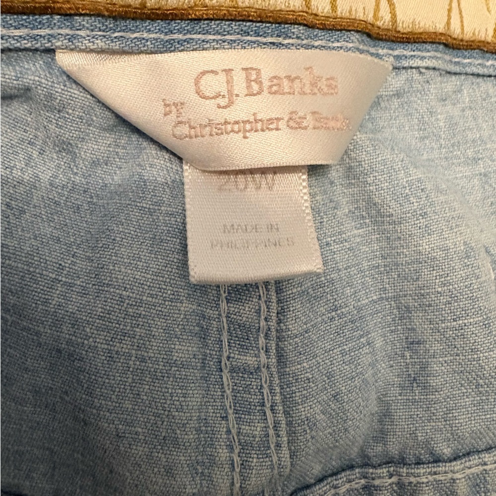 CJ Banks Vintage Light Wash Crop Denim Jeans Women’s 100% Cotton Size 20W - Picture 8 of 9